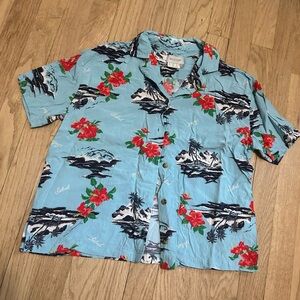 Brixton Blue and Red Casual Button Down Shirt